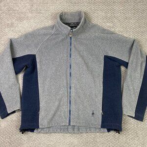 Smartwool Jacket Men's M-Lg Gray Blue Wool Fleece Style Bomber Large